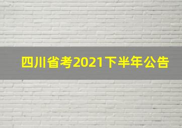 四川省考2021下半年公告