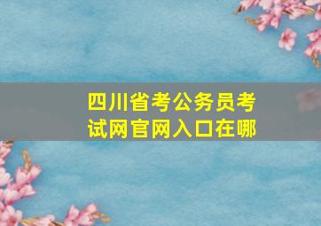 四川省考公务员考试网官网入口在哪