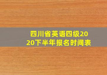 四川省英语四级2020下半年报名时间表