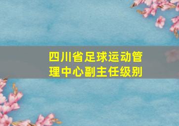 四川省足球运动管理中心副主任级别