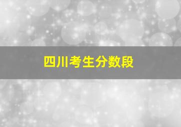 四川考生分数段