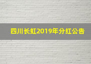 四川长虹2019年分红公告