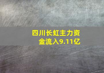 四川长虹主力资金流入9.11亿