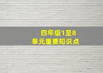 四年级1至8单元重要知识点