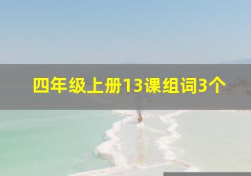 四年级上册13课组词3个