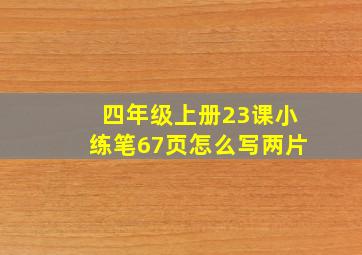 四年级上册23课小练笔67页怎么写两片