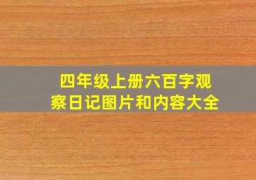 四年级上册六百字观察日记图片和内容大全