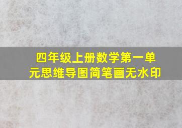 四年级上册数学第一单元思维导图简笔画无水印