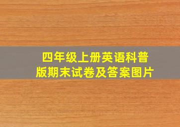 四年级上册英语科普版期末试卷及答案图片