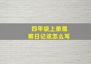 四年级上册观察日记该怎么写