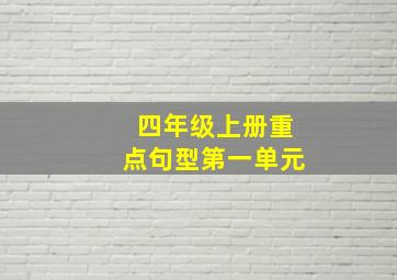 四年级上册重点句型第一单元