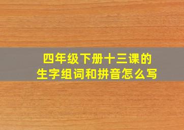 四年级下册十三课的生字组词和拼音怎么写