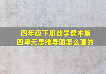 四年级下册数学课本第四单元思维导图怎么画的