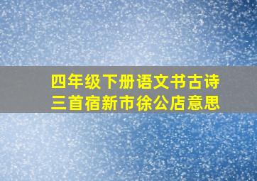 四年级下册语文书古诗三首宿新市徐公店意思