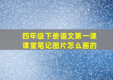 四年级下册语文第一课课堂笔记图片怎么画的