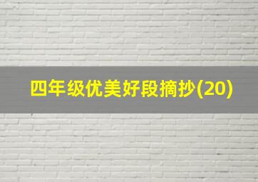 四年级优美好段摘抄(20)