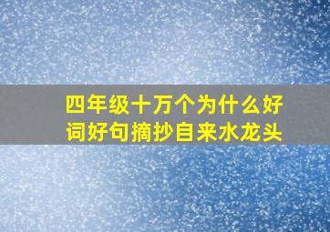 四年级十万个为什么好词好句摘抄自来水龙头