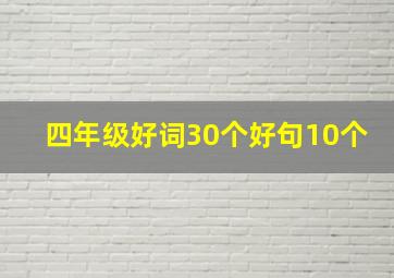 四年级好词30个好句10个