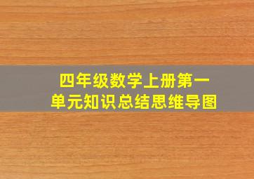 四年级数学上册第一单元知识总结思维导图