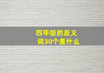 四年级的反义词30个是什么