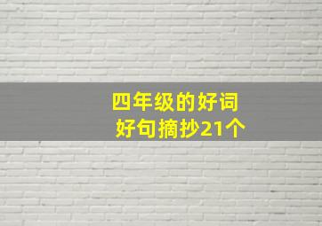 四年级的好词好句摘抄21个