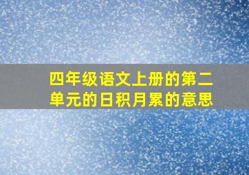 四年级语文上册的第二单元的日积月累的意思