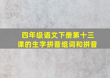 四年级语文下册第十三课的生字拼音组词和拼音