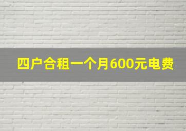 四户合租一个月600元电费