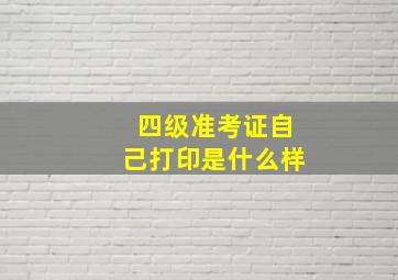 四级准考证自己打印是什么样