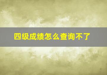 四级成绩怎么查询不了