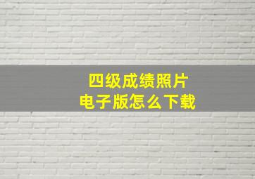 四级成绩照片电子版怎么下载