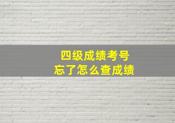 四级成绩考号忘了怎么查成绩