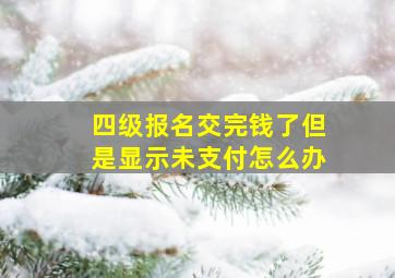 四级报名交完钱了但是显示未支付怎么办