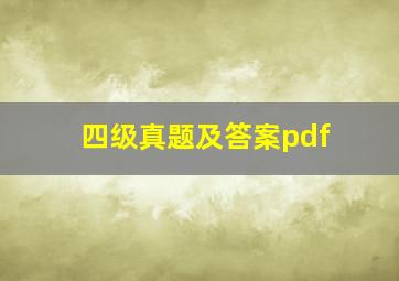 四级真题及答案pdf