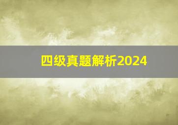 四级真题解析2024