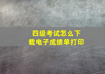 四级考试怎么下载电子成绩单打印