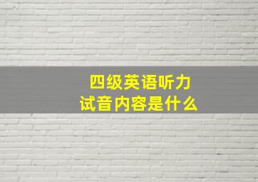 四级英语听力试音内容是什么