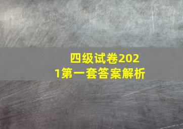 四级试卷2021第一套答案解析