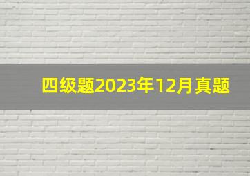 四级题2023年12月真题