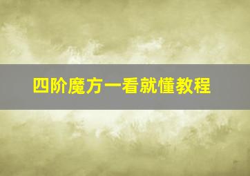 四阶魔方一看就懂教程