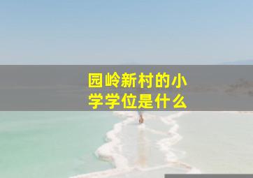 园岭新村的小学学位是什么