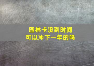 园林卡没到时间可以冲下一年的吗