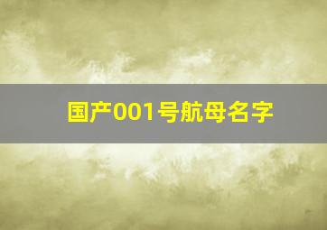 国产001号航母名字