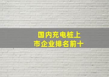 国内充电桩上市企业排名前十