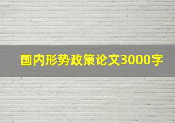 国内形势政策论文3000字