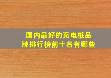 国内最好的充电桩品牌排行榜前十名有哪些