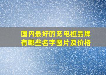 国内最好的充电桩品牌有哪些名字图片及价格