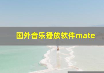 国外音乐播放软件mate