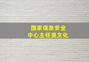 国家信息安全中心主任吴文化