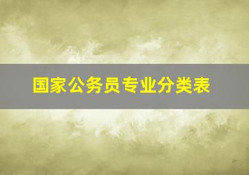 国家公务员专业分类表